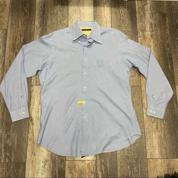 Tommy Hilfiger Long Sleeve Button Down Dress Blue and White Shirt Size 3XL - Picture 2 of 16